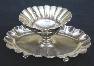 Spanish colonial antique silver ember bowl (chofeta, brasero)