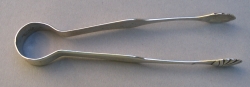 silver sugar tongs: scalloped grips
