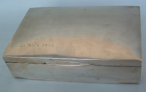 German silver
cigarette box