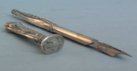 german silver pen and seal