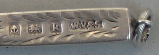 Edwardian English silver stoothpick hallmarks