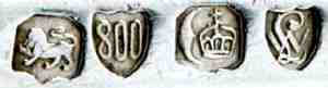 GERMAN SILVER HALLMARKS OF THE 19TH AND 20TH CENTURY (post 1888). 