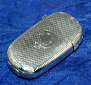 silver matchbox holder - vesta case 1868