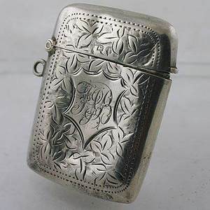 silver matchbox holder - vesta case: Birmingham 1909