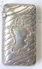 silver matchbox holder - vesta case: France 19th century 1868
