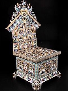 silver and enamel salt throne: Alexeev 1899-1908