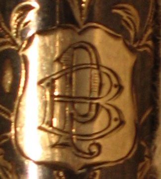 niello and amber cigarette holder monogram