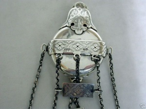 Victorian silver chatelaine: London 1870