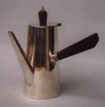 side handled English silver coffee pot