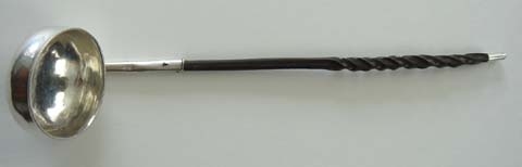 Early George II silver punch ladle 