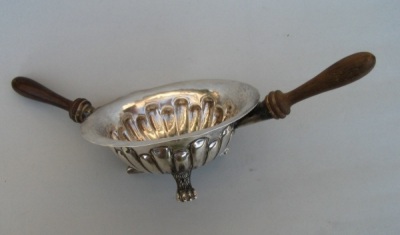 Spanish antique silver ember bowl (chofeta, brasero)