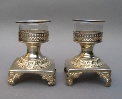 pair of 19th century Belgian silver flower holders