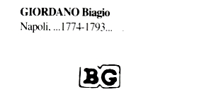 silversmith Biagio Giordano, Napoli, 1774-1793 1802-1835: hallmark