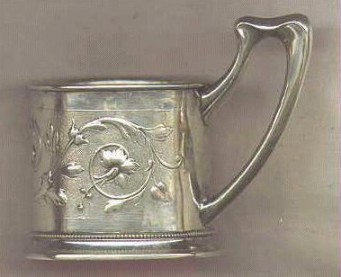 antique silver German glass holder