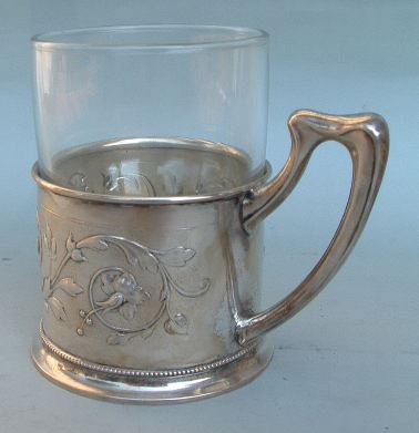 antique silver art nouveau style glass holder