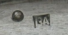 hallmark
Moskow
1908-1926 
silversmith
13 Artel 