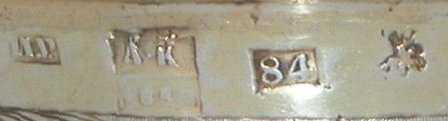 hallmark
Moskow
184?
silversmith
Ivan Semenovich Gubkin 
assayer
Andreiì Antonovich  Kovalbskiì