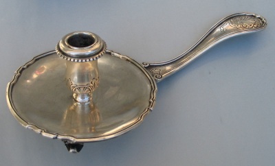 Italian antique silver chamber stick palmatoria