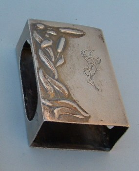 Latvian antique silver matchbox holder