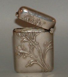 antique silver French matchbox holder