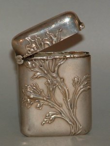 antique silver French matchbox holder