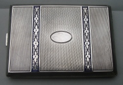 Art Deco silver and enamel cigarette case