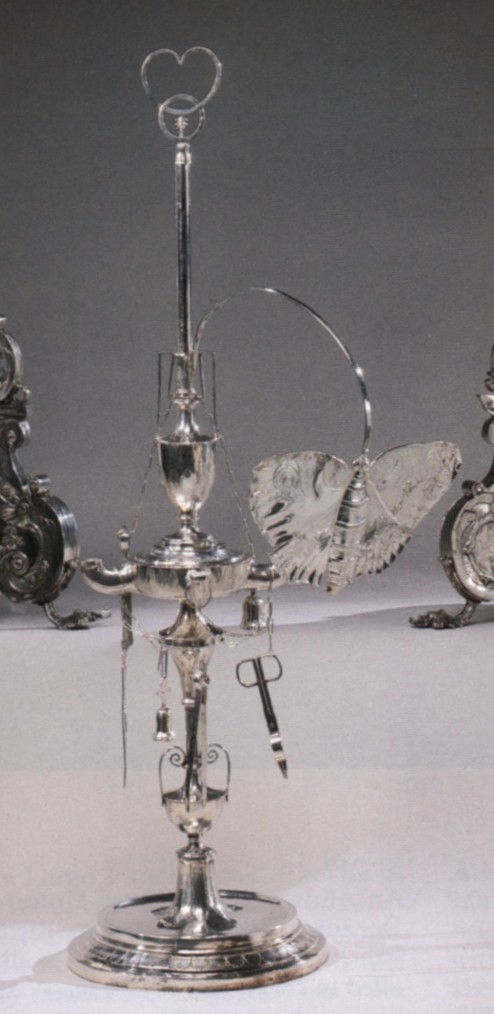 silver oil lamp - silversmith Filippo Pacetti