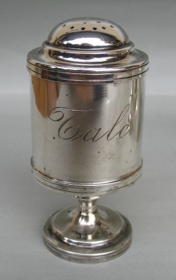 silver talc holder: about 1950 silversmith: Sandon� Argenterie snc - Treviso (Italy)