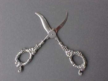 German grape shears with silver handle