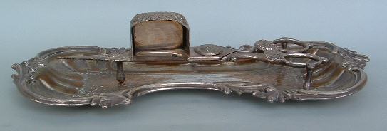 candle snuffer on old Sheffield tray