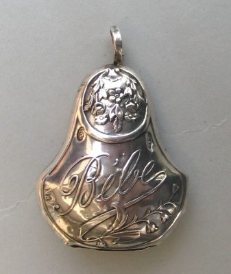 Italian antique silver baby rattle