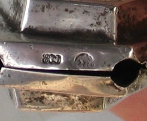 Italian antique silver baby rattle: hallmark