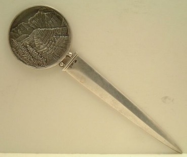 Austrian antique silver letter opener