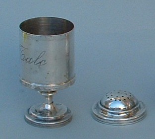 Italian antique silver talc holder