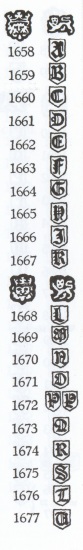 London hallmarks:1658-1677