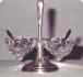 French antique silver and cut glass salt cellar