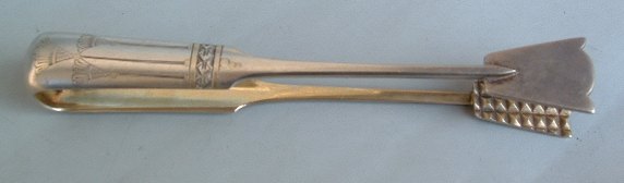 russian antique silver sugar or ice tongs