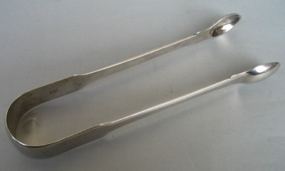 Georgian silver plain sugar tongs