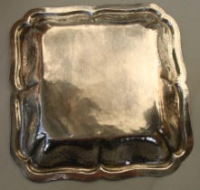 hand hammered Lombardo Veneto silver tray