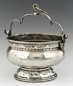 portable font in pail form with swiveling handle: Venice, first half of 19th century