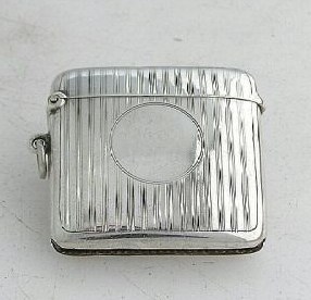 silver matchbox holder - vesta case: Birmingham 1913