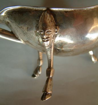 ivory handled Spanish antique silver ember bowl hoof foot