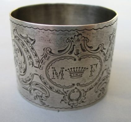 German antique silver napkin ring