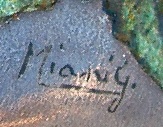 signature Miani G. on silver box cover
