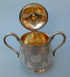 Russian antique silver sugar bowl
