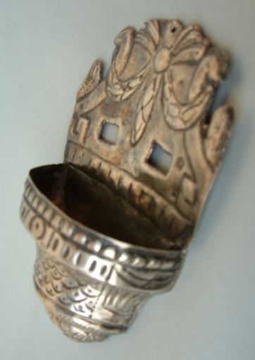 Sicilian antique silver holy water font