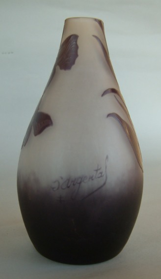 French cameo glass vase d'Argental