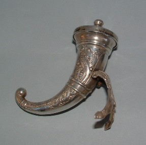Italian antique silver cornucopia (horn of plenty)