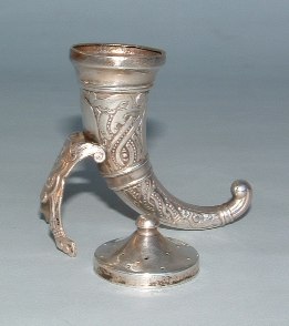Italian antique silver cornucopia (horn of plenty)