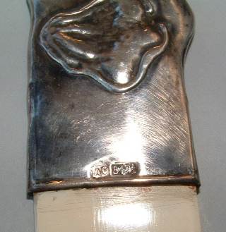 Russian antique silver and celluloid letter opener